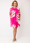 Serafina Relaxed Abstract Print Midi Dress, Pink