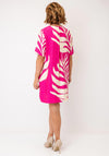 Serafina Relaxed Abstract Print Midi Dress, Pink