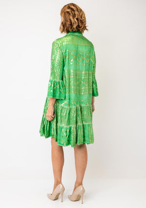 Serafina Collection Aztec Print Midi Dress, Green