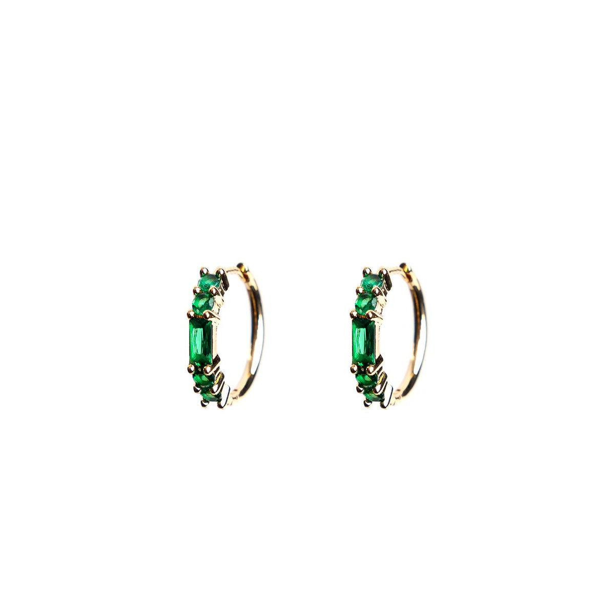 Burren Jewellery Chandelier Emerald Earrings, Gold