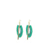 Angela D’Arcy Statement Green Spike Earrings, Gold