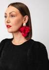 Serafina Collection Dome Tulle Drop Earring, Red