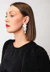 Serafina Collection Floral and Pearl Drop Earring, White