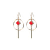 Angela D’Arcy Diamond Star Earrings, Gold & Red