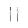 Angela D’Arcy Turquoise Bar Earrings, Gold