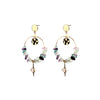 Angela D’Arcy Fluorite Hoop Earrings, Gold