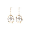 Angela D’Arcy Double Hoop Star Earrings, Gold & Silver