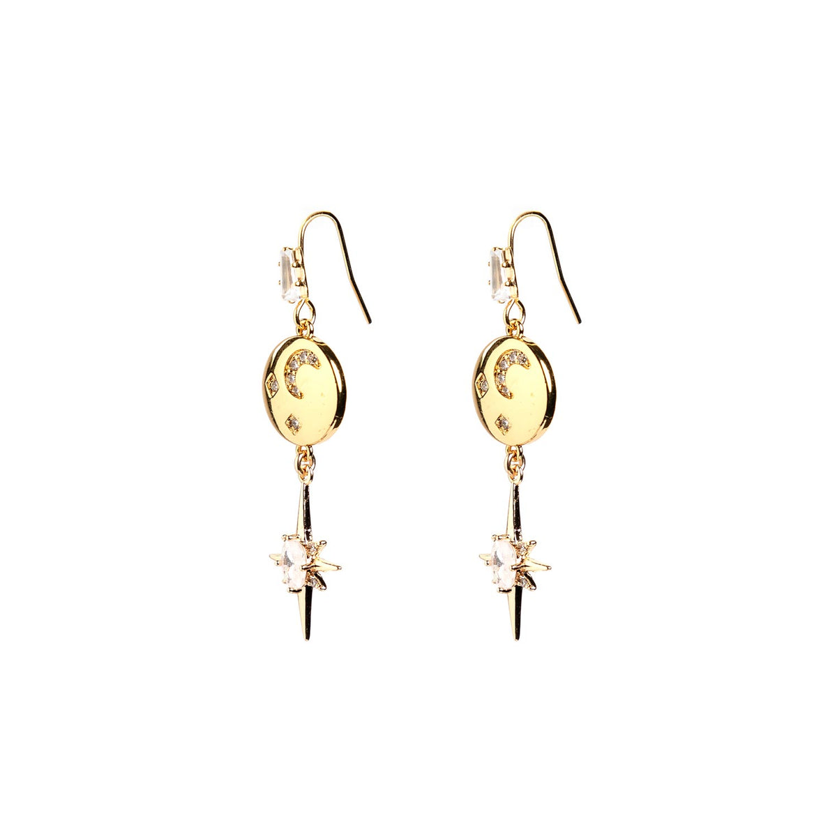 Angela D’Arcy Solar Stars Earrings, Gold