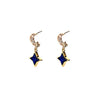 Angela D’Arcy Star Druzy Star Earrings, Gold & Sapphire