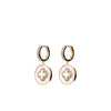 M Collection Colver Charm Huffie Hoop Earrings, Gold