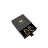 M Collection Black Statement Geo Earrings, Gold
