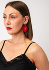 Serafina Collection Acrylic Floral Drop Earring, Red
