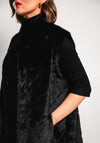 Malissa J One Size Faux Fur Longline Gilet, Black