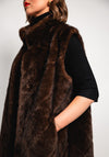Malissa J One Size Faux Fur Longline Gilet, Brown