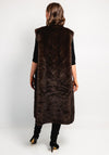 Malissa J One Size Faux Fur Longline Gilet, Brown