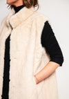 Malissa J One Size Faux Fur Longline Gilet, Cream