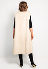 Malissa J One Size Faux Fur Longline Gilet, Cream