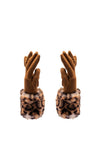 Serafina Collection Faux Fur Leopard Print Gloves, Brown