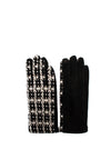 Serafina Collection Metallic Tweed Gloves, Black
