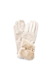Serafina Collection Faux Fur Touch Screen Gloves, Beige
