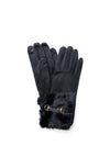 Serafina Collection Faux Fur Touch Screen Gloves, Black