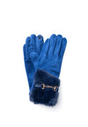 Serafina Collection Faux Fur Touch Screen Gloves, Navy