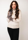 Serafina Collection Contrast Trim Gloves, Grey