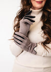 Serafina Collection Contrast Trim Gloves, Grey