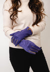 Serafina Collection Contrast Trim Gloves, Purple