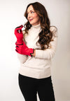 Serafina Collection Contrast Trim Gloves, Red
