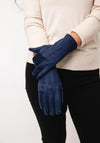 Serafina Collection Faux Suede Gloves, Navy