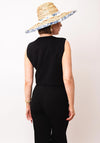 Zen Collection Tassel Woven Beach Hat, Denim Blue