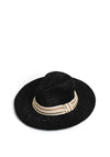 Serafina Collection One Size Woven Band Trim Fedora, Black