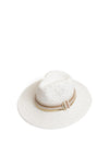The Serafina Collection One Size Woven Band Trim Fedora, White