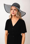 Serafina Collection Striped Woven Sun Hat, Black