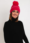 Serafina Collection Stitching Detail Bauble Hat, Fuchsia