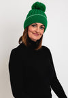 Serafina Collection Stitching Detail Bauble Hat, Green