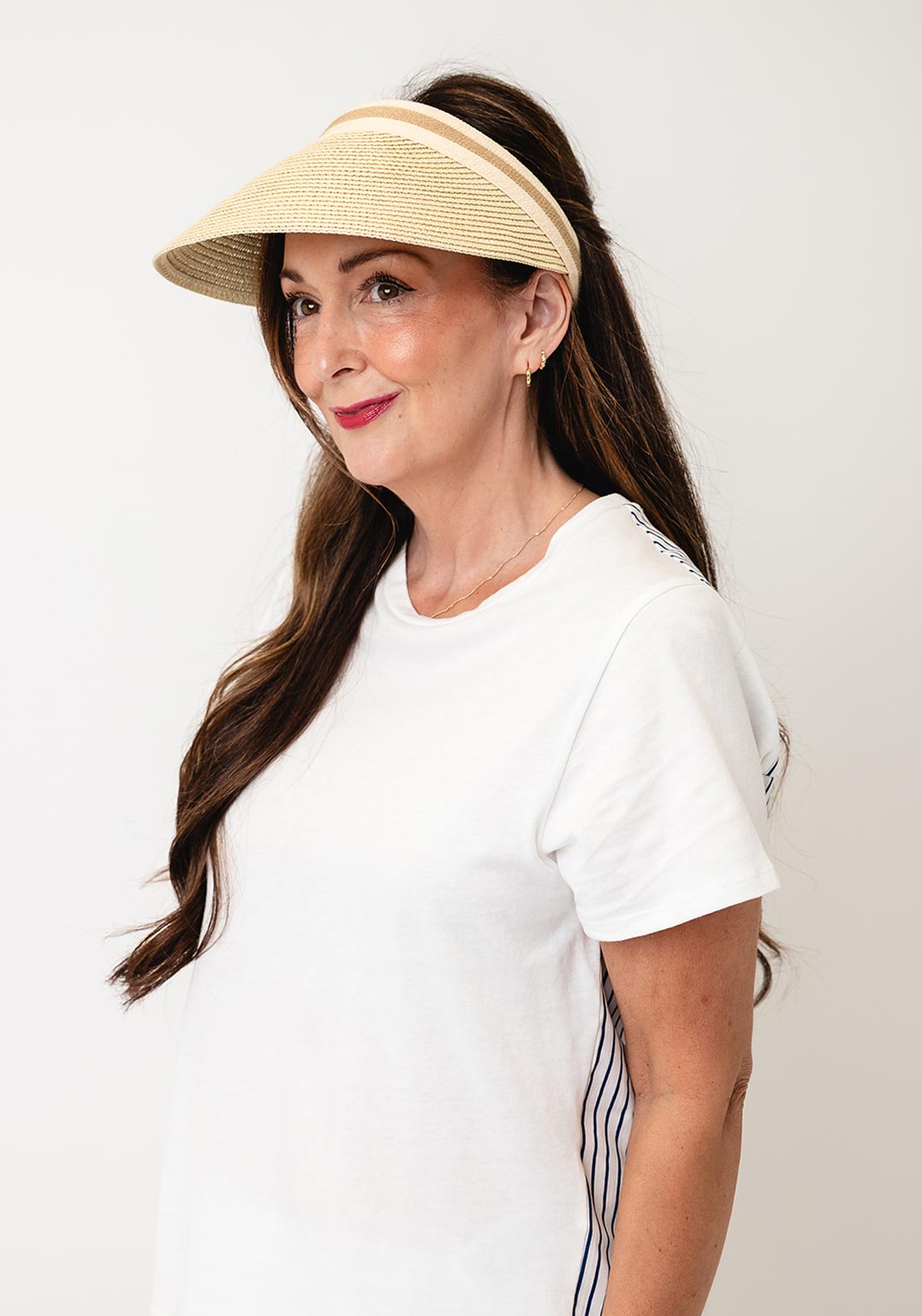 Serafina Woven Sun Visor, Beige