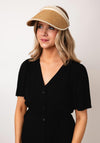 Serafina Collection Pearl Woven Sun Visor, Tan