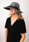 Serafina Collection Stripe Trim Woven Sun Visor, Black