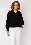 Serafina Collection Concealed Zip-Up Jacket, Black