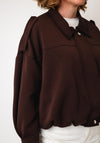 Serafina Collection Concealed Zip-Up Jacket, Brown