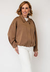 Serafina Collection Concealed Zip-Up Jacket, Beige