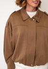 Serafina Collection Concealed Zip-Up Jacket, Beige