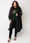 Serafina Collection One Size Embossed Hooded Coat, Black
