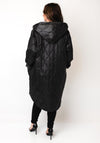 Serafina Collection One Size Embossed Hooded Coat, Black