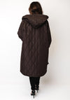 Serafina Collection One Size Embossed Hooded Coat, Brown