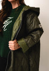 Serafina Collection One Size Embossed Hooded Coat, Green
