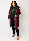 Serafina Collection One Size Embossed Hooded Coat, Wine