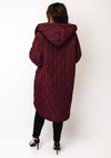 Serafina Collection One Size Embossed Hooded Coat, Wine